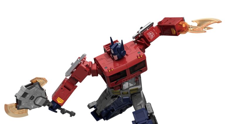 Figurine Transformers MPG-17 Optimus Prime Style Generation de Takara Tomy avec transformation avancée et accessoires emblématiques