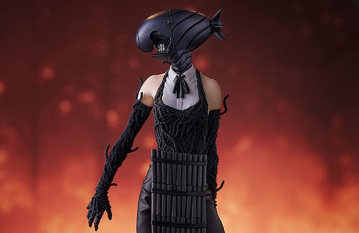 Figurine Chainsaw Man Bomb POP UP PARADE représentant le célèbre personnage de Tatsuki Fujimoto dans une pose dynamique
