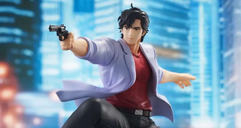 Figurine City Hunter Ryo Saeba Noodle Stopper Fig de FuRyu représentant le célèbre détective privé dans une pose fidèle à l’anime