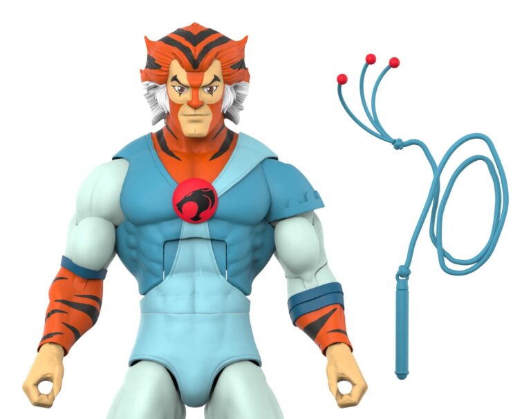Figurine ThunderCats Deluxe Wave 02 Tygra de Super7 représentant le célèbre héros avec son fouet énergétique et son apparence classique