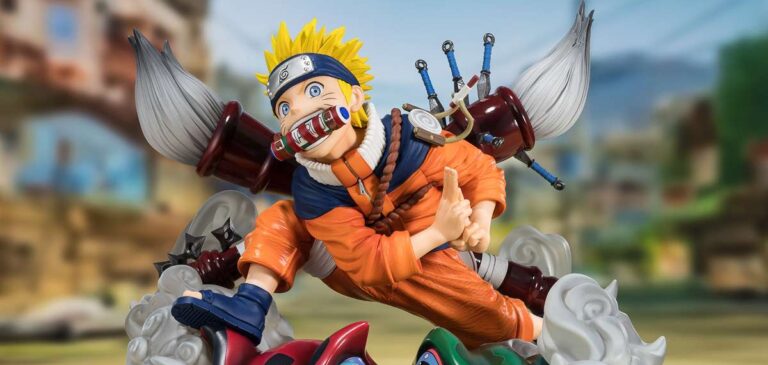 Guide du collectionneur Naruto avec figurines de Naruto Uzumaki, Sasuke, Kakashi et personnages de Naruto Shippuden