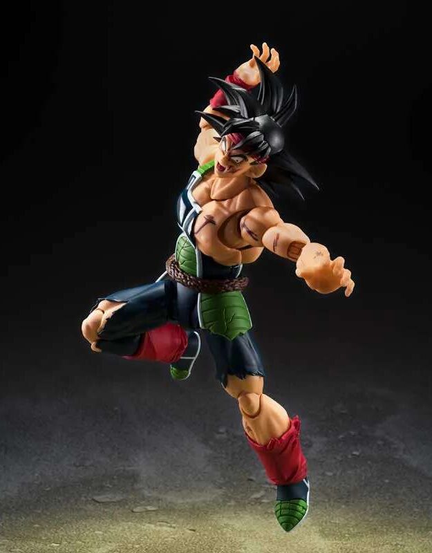 Figurine Dragon Ball Z Bardock The Father of Goku S.H.Figuarts de Tamashii Nations avec son armure Saiyan et sa cicatrice emblématique